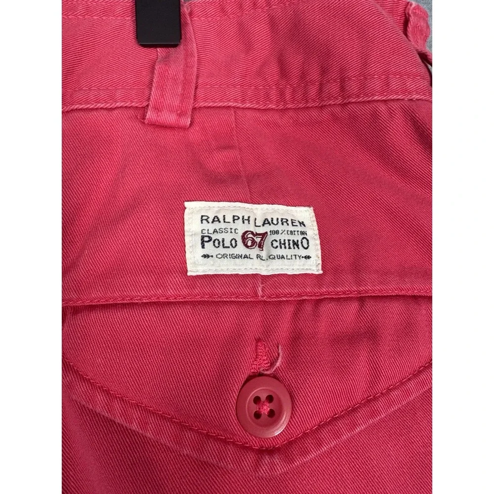 Polo Ralph Lauren Polo 67 Chino Cargo Shorts Men 36 Red 100% Cotton Classic